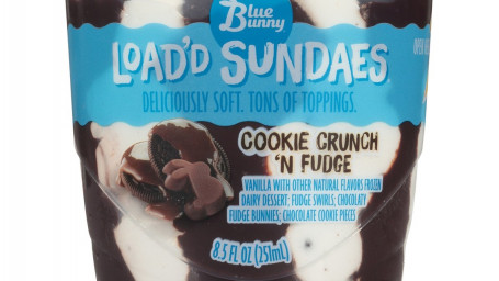 Blue Bunny Load’d Sundaes Cookie Crunch N Fudge - 8,5.