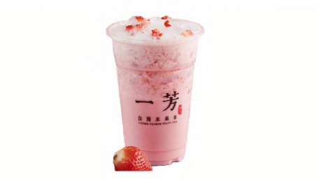 Strawberry Milk Cǎo Méi Xiān Nǎi (Ice Blended Smoothie) (Large Size Only)