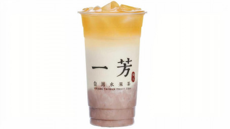 Fresh Taiwanese Taro Green Tea Latte Dà Jiǎ Yù Tóu Lǜ Chá Xiān Nǎi