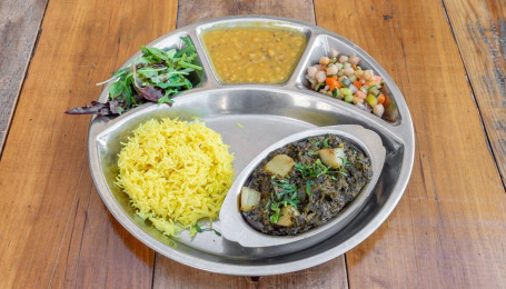 Palak Methi Aloo Thali