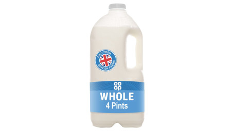 Co-Op British Fresh Whole Milk 2.27L (4 Pints)