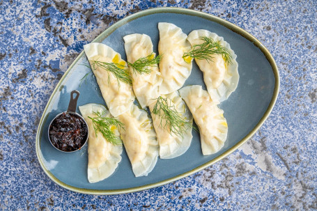 Pierogies Bō Lán Jiǎo Zi (8Zhī Polish Ruskie Dumplings 8 Pcs Ruskie (Potato Cheese Lǔ Sī Jī （Shǔ Zǐ Hé Zhī Shì