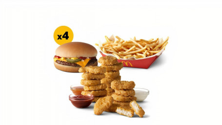 4 Cheeseburger 20 Mcnugget Basket Of Fries Bundle