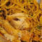 Honey Fried Chicken Over Garlic Noodles