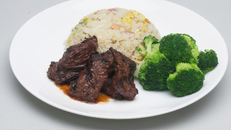 Grilled Sirloin Steak Tips, Pork Fried Rice