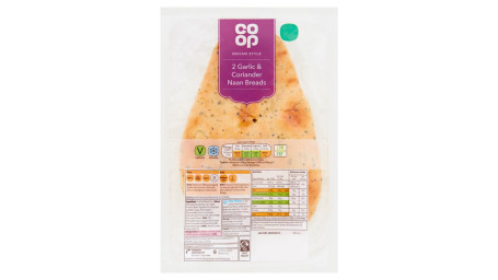 Co-Op 2 Garlic Coriander Naan Breads