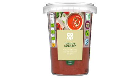 Co-Op Gluten Free Tomato And Basil Soup. 600G