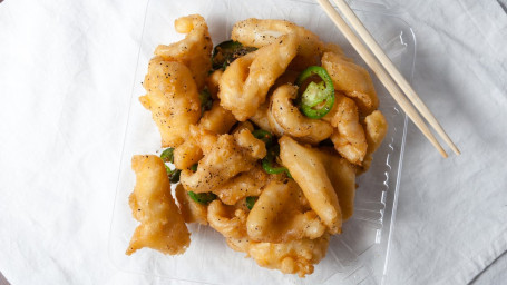 A14. Fried Squid (26Oz) With Garlic Jalapeños