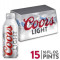 Coors Light Lager Beer (16 Oz X 15 Ct)