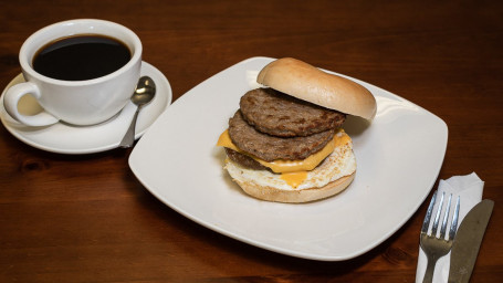 Bagel With Meat, Egg Cheddar Cheese