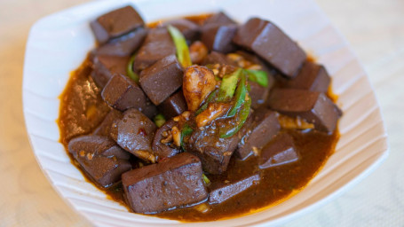 Pork Blood With Chives Jiǔ Cài Zhū Hóng