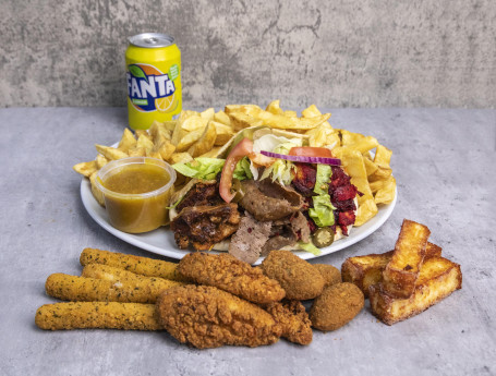 Large Kebab Meat Pitta, Cone Of Chips 330Ml Drink