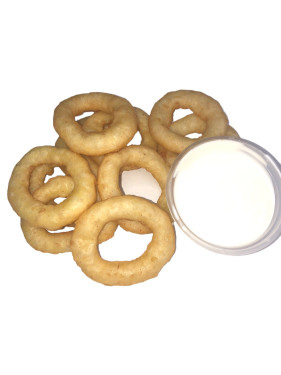 10 Onion Rings With Cool Mayo Dip