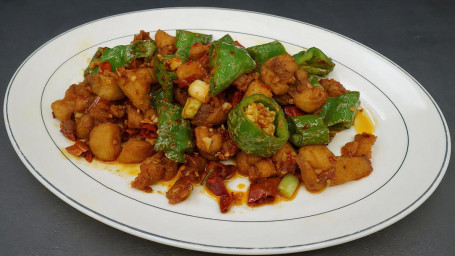 223. Diced Chicken Sautéed With 3 Types Of Pepper Sān Jiāo Biǎn Jī