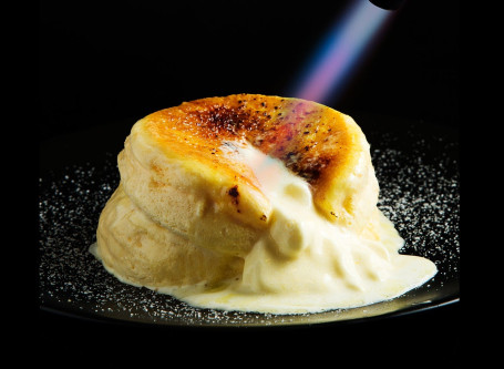 Yán Shāo Bù Dīng Shū Hū Lí Crème Brûlée Soufflé Pancake