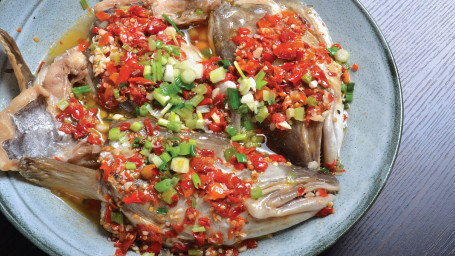 Steamed Cod Fish-Head With Chilli