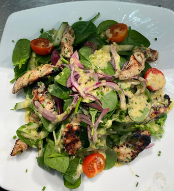 Chargrilled Chicken Salad Dribbled With Extra Virgin Olive Oil