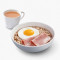 Huǒ Tuǐ Jiān Dàn Jí Shí Miàn． Pèi Chá Fēi Ham Fried Egg W Instant Noodles． W Tea Or Coffee