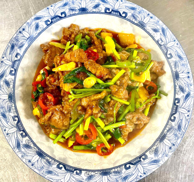 Stir-Fried Beef With Green Chilli Peppers And Coriander Xiǎo Chǎo Niú Ròu