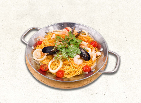 Míng Tài Zi Hǎi Xiān Kǎo Miàn Baked Mentaiko Sauce And Seafood Spaghetti