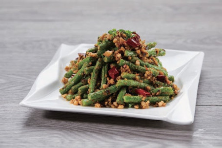 Ròu Suì Gān Biān Sì Jì Dòu Stir-Fried French Bean With Minced Pork And Preserved Olive Vegetable