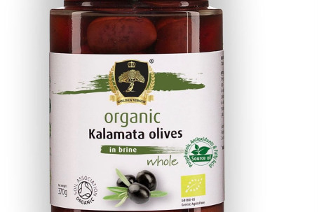 The Golden Virgin Organic Kalamata Olives 370G