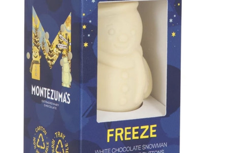 Montezuma's Freeze White Chocolate Snowman With Buttons Organic 100G