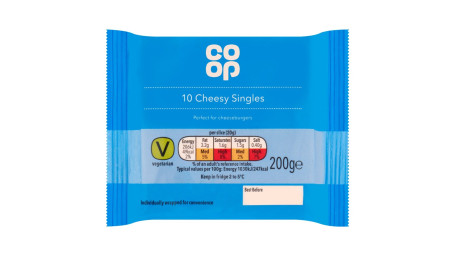 Co-Op 10 Cheese Single 200G