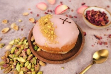 Vegan Pistachio Rose Doughnut