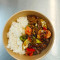 (M5) Chicken, Beef or Pork in Black Bean Sauce with Boiled Rice shì zhī jī ròu niú ròu zhū ròu pèi bái mǐ fàn