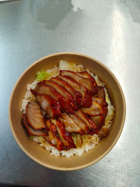 (M9) Roast Pork (Charsiu) with Boiled Rice chā shāo fàn