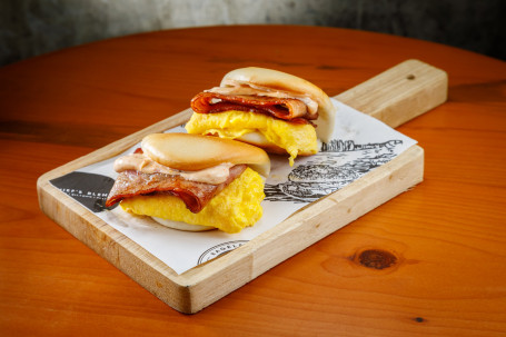 Grilled Bacon Egg Bao Sandwiches
