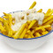 Skinny chips with grated cheese or garlic mayonnaise