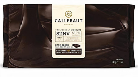 Callebaut Chocolate Block Semisweet 54.5% Cocoa 11 Lb