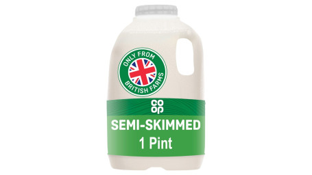 Co-Op 1 Pint Fresh Semi-Skimmed Milk 568Ml