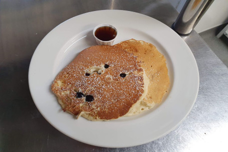 Blueberry Pancake With Maple Syrup