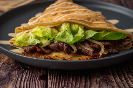 Roasted Beef Crepe Kǎo Niú Ròu Kě Lì Bǐng