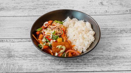 Sweet And Sour Vegan Chicken-Style With Steamed Rice (Vg)
