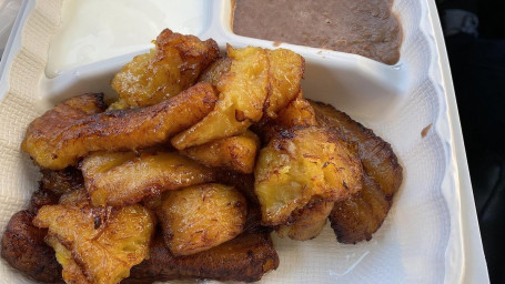 Platanos Con Solo Frijoles Order Of Fried Slices Of Plantains With Fried Beans