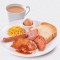 fēng shèng zǎo cān． pèi shí pǐn、 sù mǐ、 duō shì、 chá fēi deluxe breakfast． w food． w corn toast． w tea or coffee