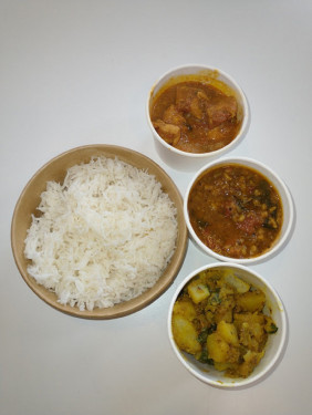 2 Vegetarian 1 Meat Curry With Rice