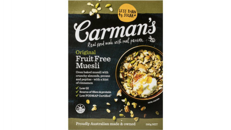 Carmans Muesli Original Fruit Free (500G)