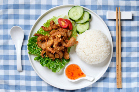 Tài Shì Zhà Zhū Jǐng Ròu Fàn Deep Fried Pork Neck With Rice