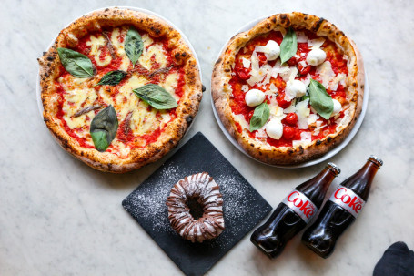 Meal Deal For 2 Choose two Pizza or Pasta and two drinks with Free Calda Calda!