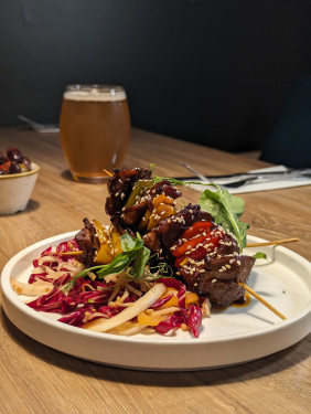 Mushroom Skewers With Asian Salad