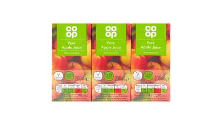 Co-Op Pure Apple Juice Multipack 3 X 200Ml