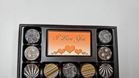 I Love You Message On Chocolate 9 Truffles/Caramels