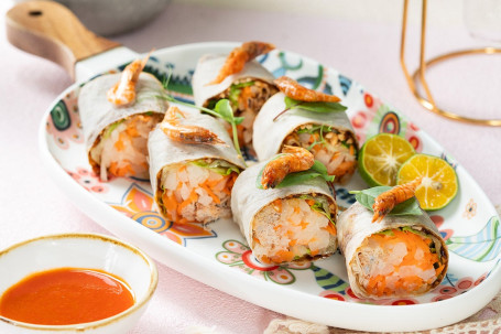 Crab Meat Popiah Wrap With Vegetable, Dried Bontan Shrimp Xiè Ròu Zá Cài Báo Bǐng Juǎn