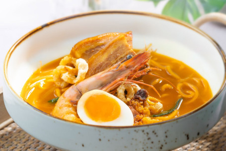 Penang Prawn Noodles Soup With Soft-Boiled Egg Bīn Chéng Xiā Tāng Miàn Pèi Liú Xīn Dàn
