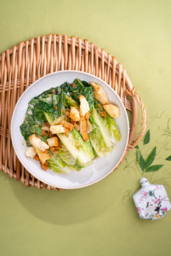 Wok-Fried Heart Of Romaine Lettuce, Pork Floss Huò Chǎo Luó Mǎ Shēng Cài Xīn